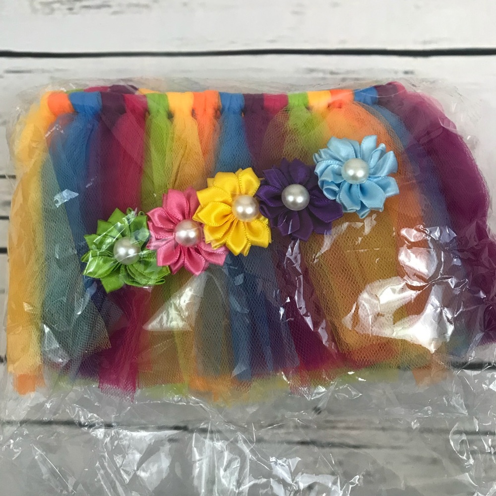 Newborn Baby Rainbow Tutu and Headband Photo Prop - Picture 8 of 8